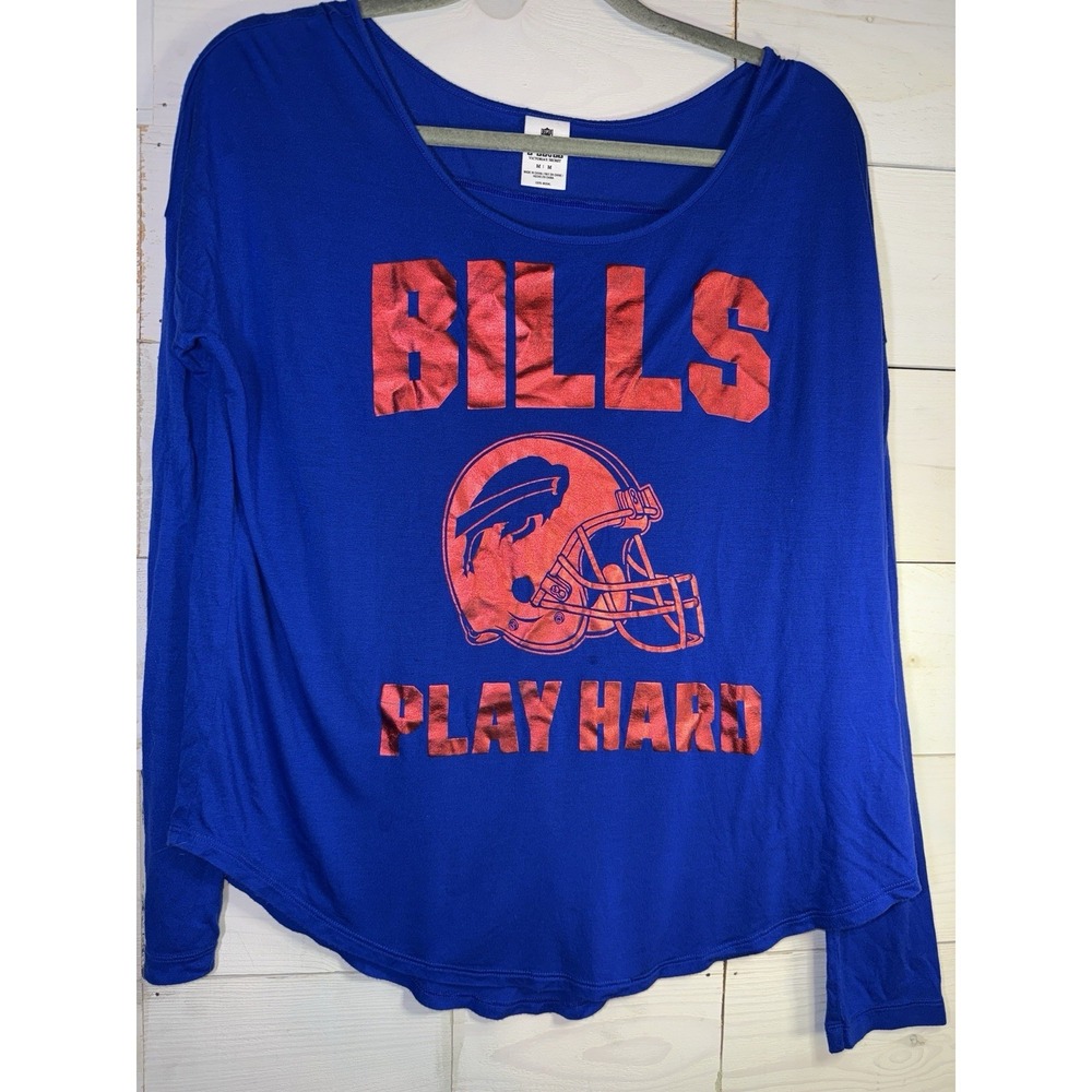 Women's PINK x Buffalo Bills Red Foil Metallic Modal Shirt Medium
